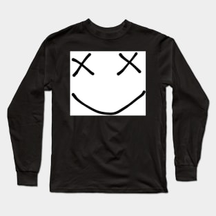 black smiley repeat design Long Sleeve T-Shirt